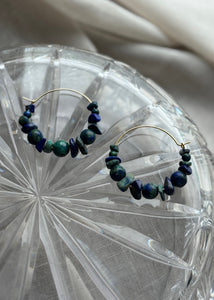 Seablue & Green Gemstone Hoops preorder