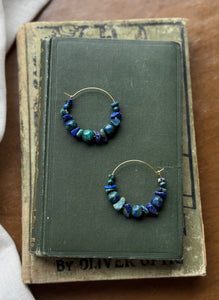 Seablue & Green Gemstone Hoops preorder