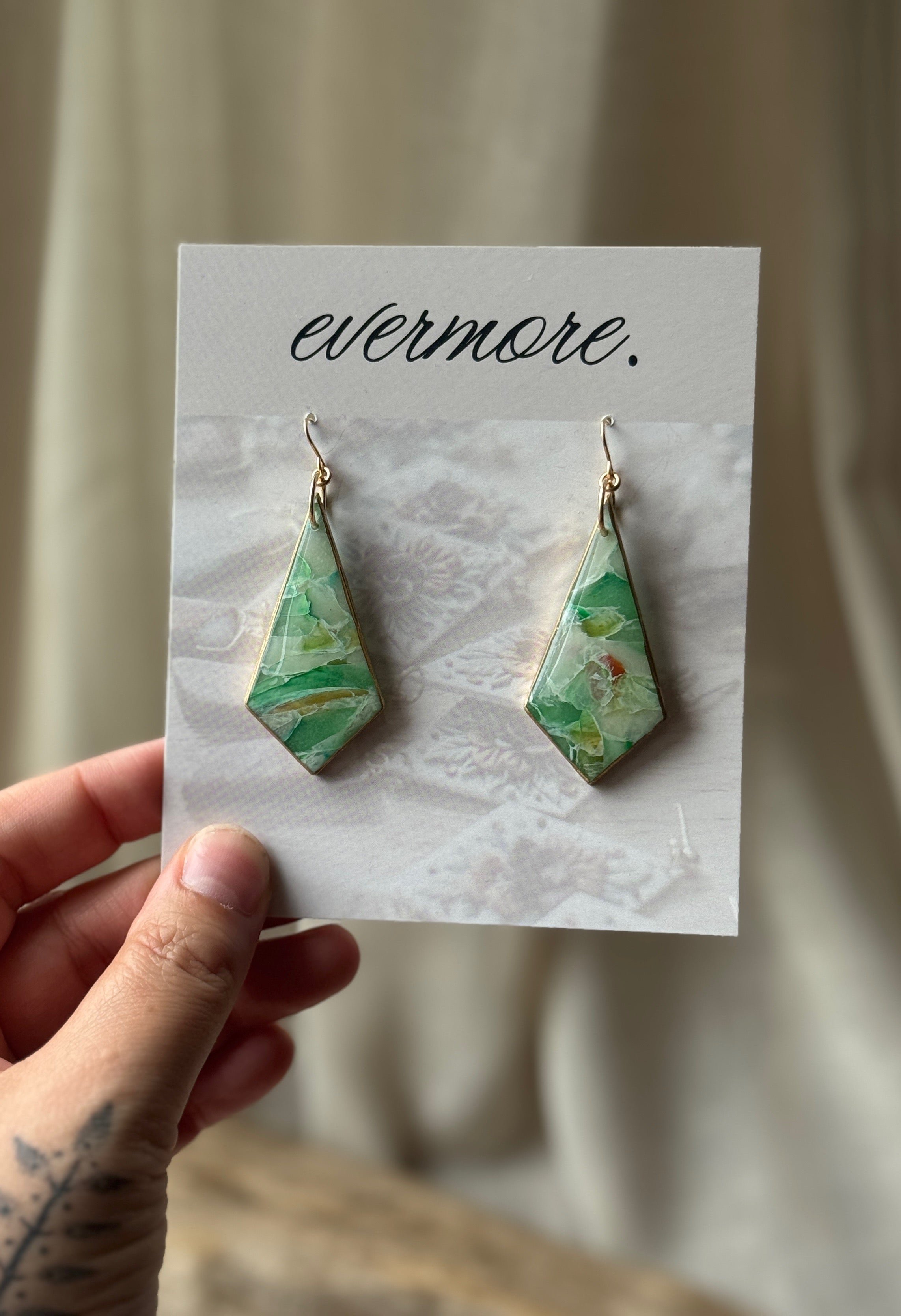 Aventurine Diamond Dangles