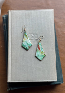Aventurine Diamond Dangles