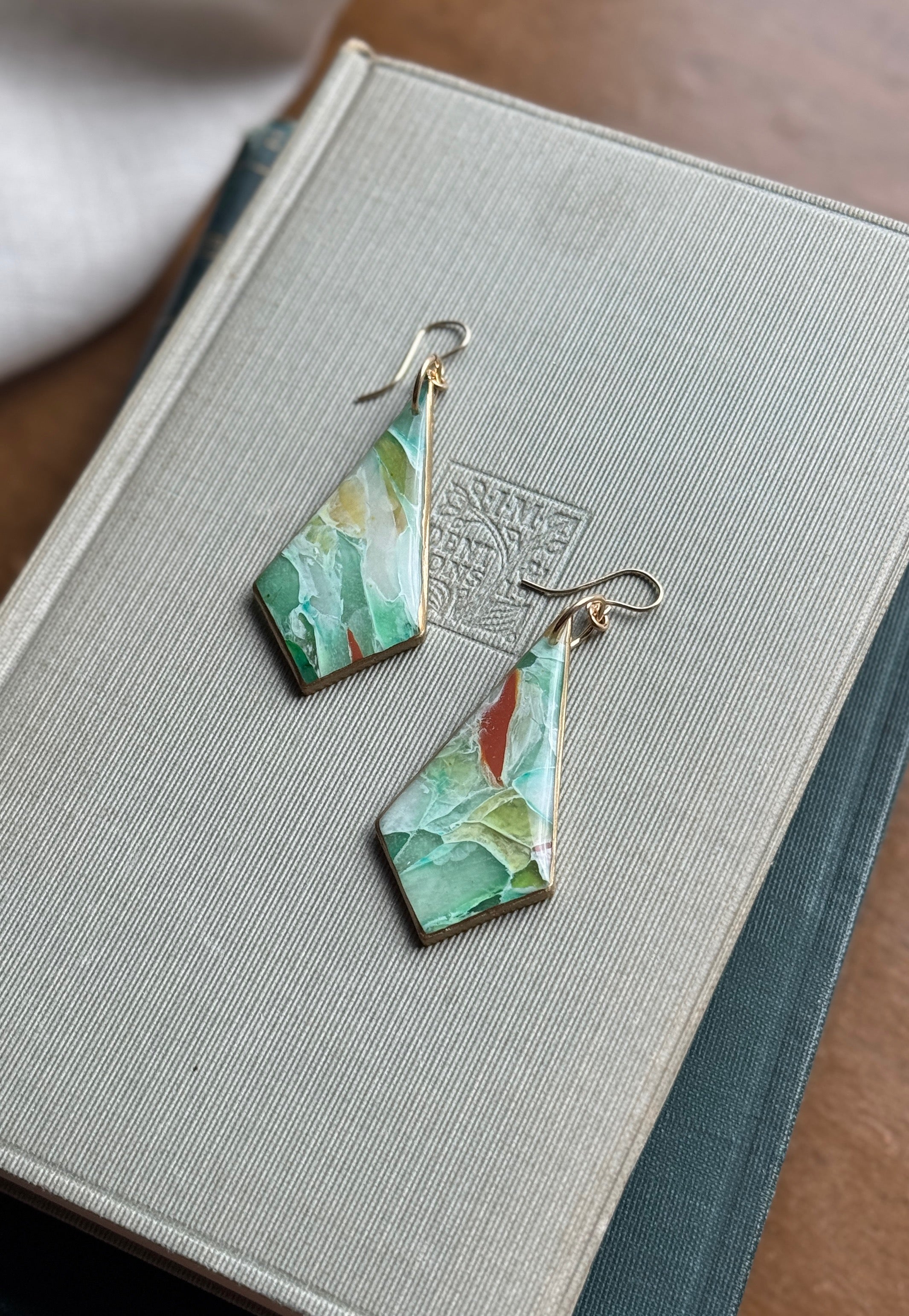 Aventurine Diamond Dangles