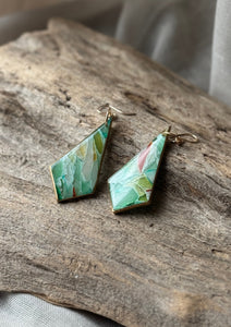 Aventurine Diamond Dangles