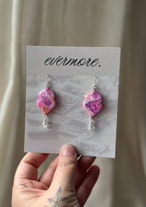 Pink Amethyst & Crystal Dangle