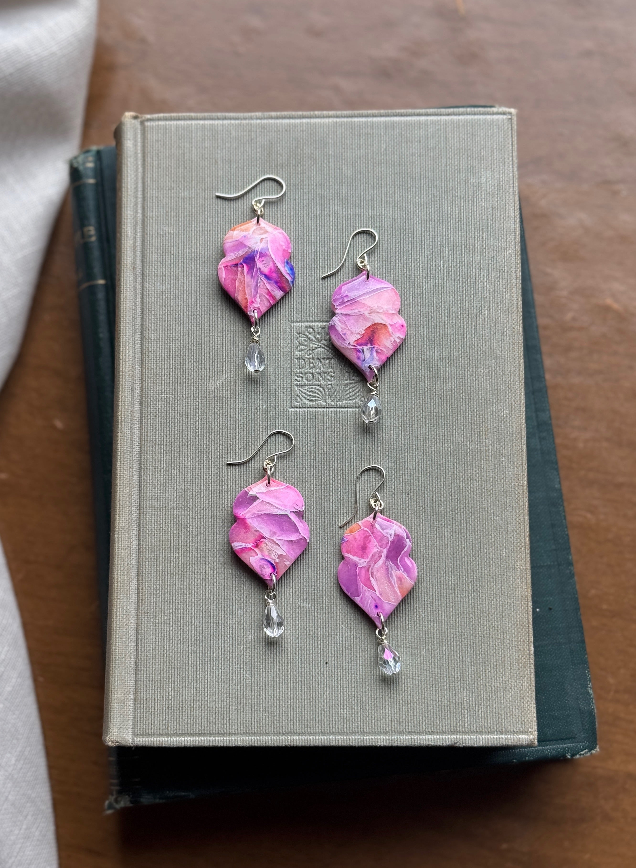 Pink Amethyst & Crystal Dangle