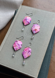 Pink Amethyst & Crystal Dangle