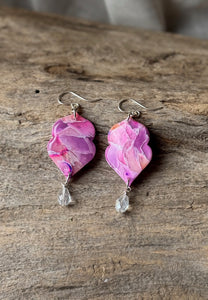 Pink Amethyst & Crystal Dangle