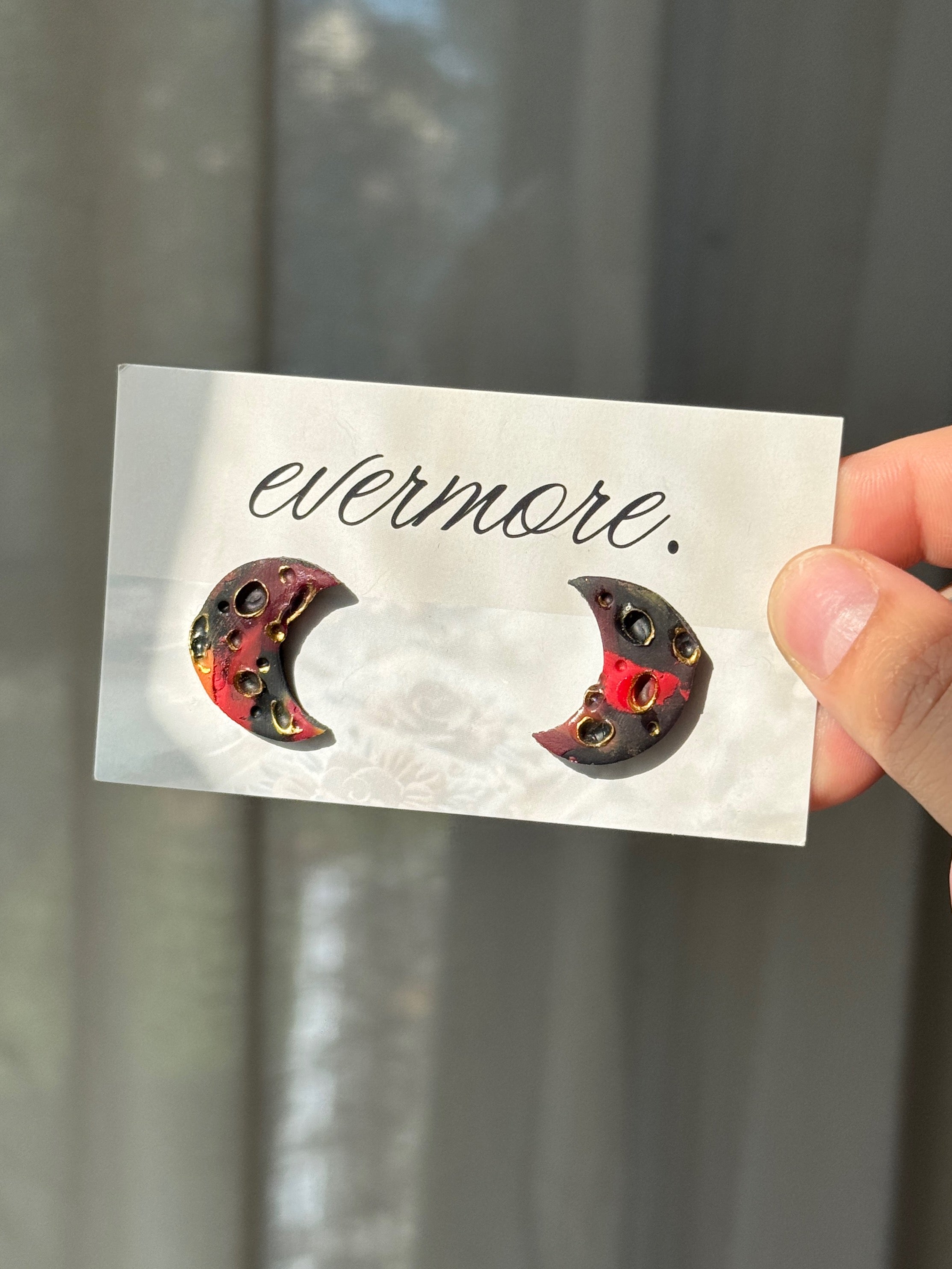 Red Blood Moon Studs