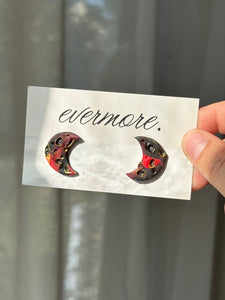 Red Blood Moon Studs