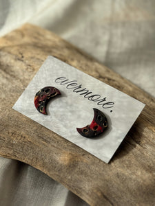 Red Blood Moon Studs