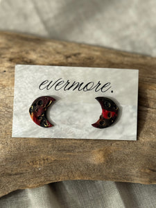 Red Blood Moon Studs
