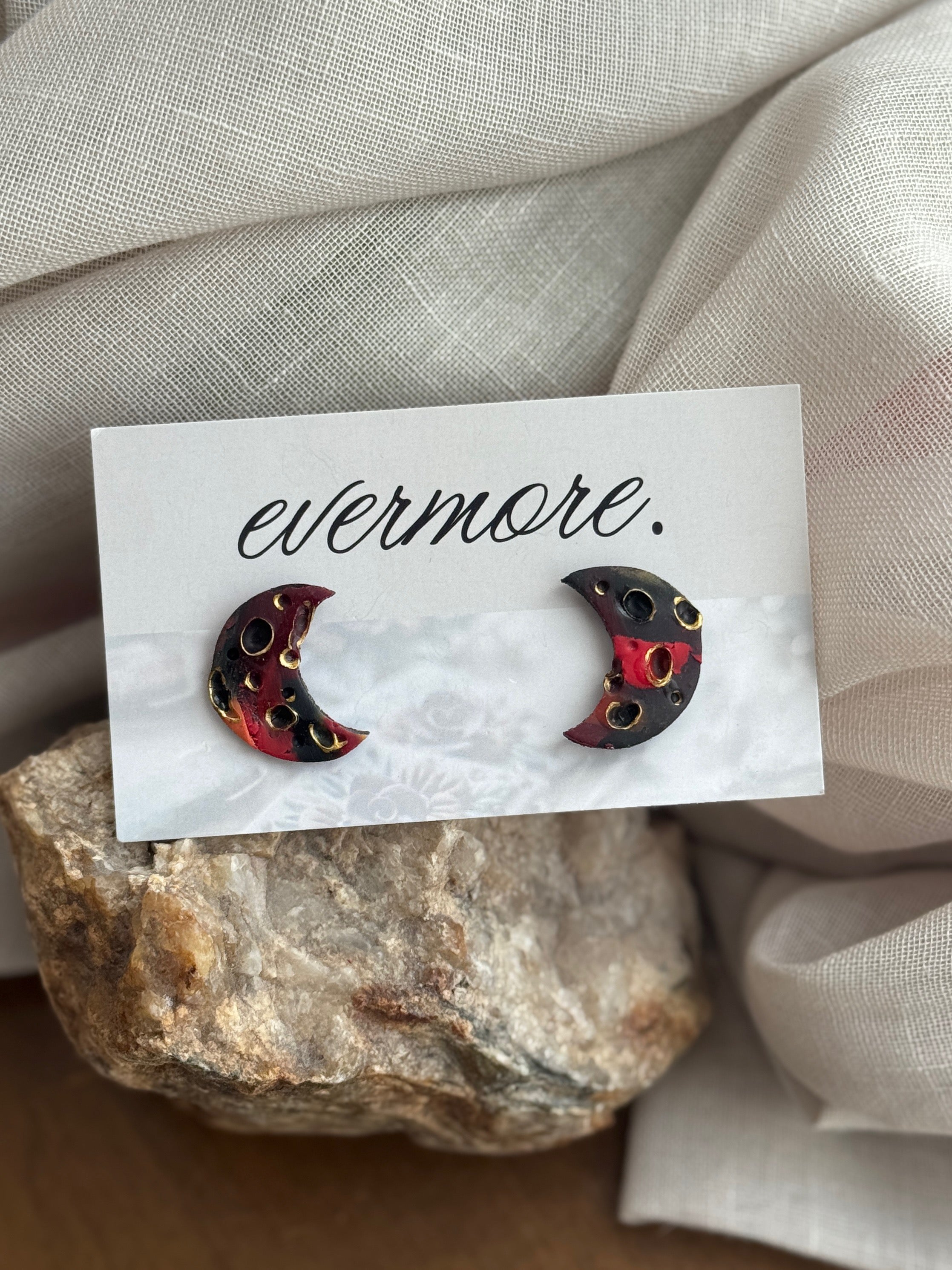 Red Blood Moon Studs