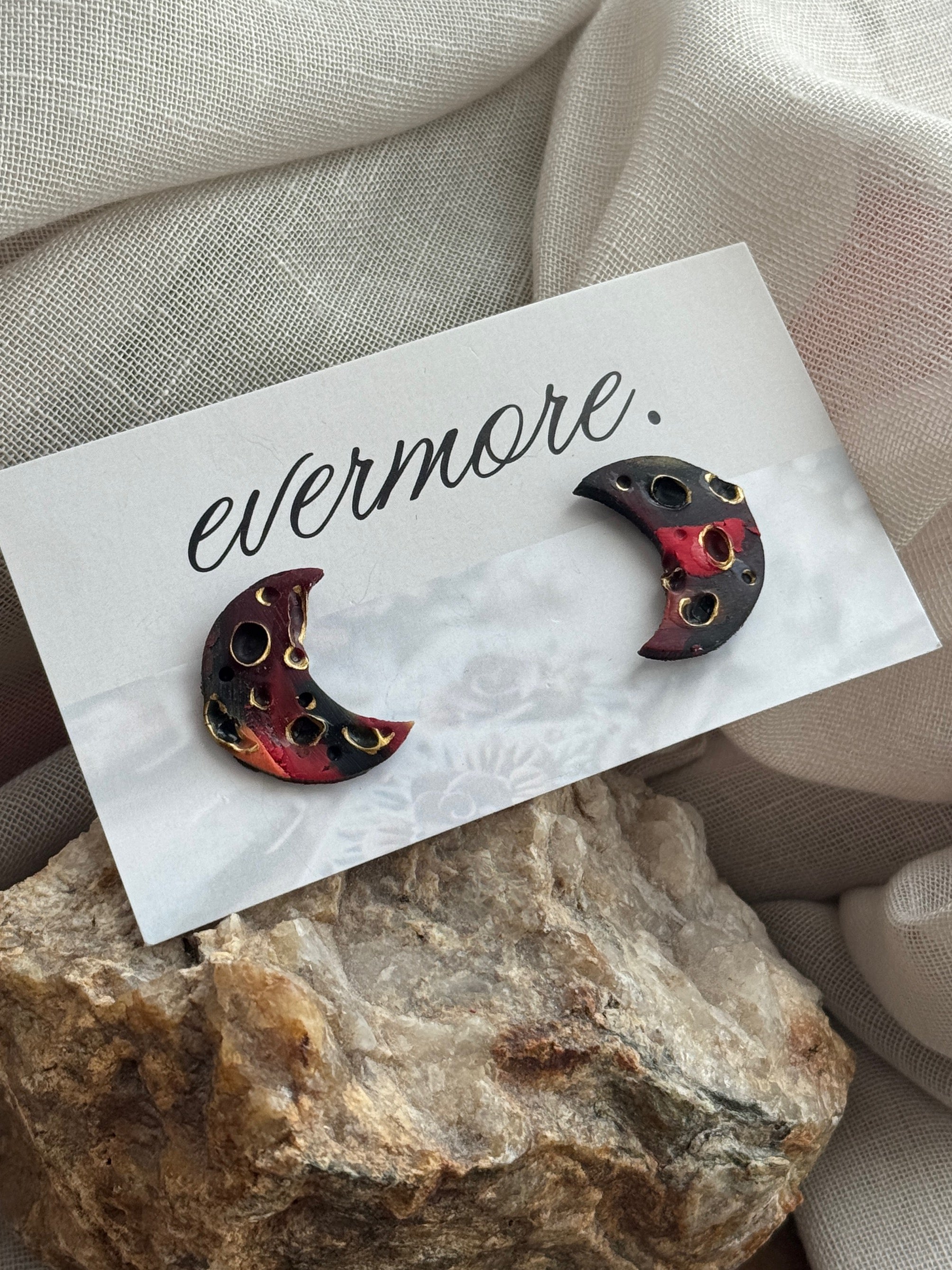 Red Blood Moon Studs