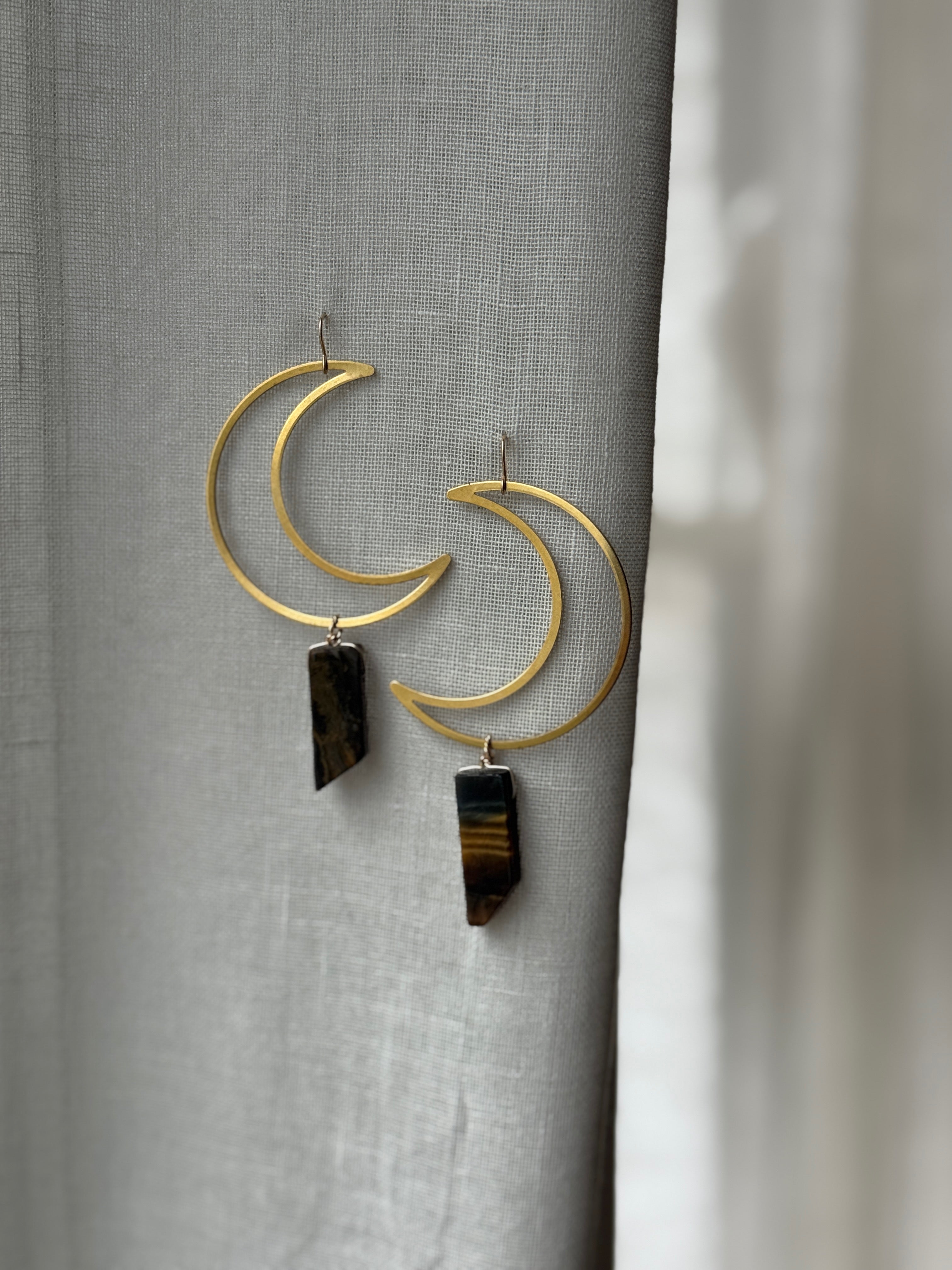 Tigers Eye Crescent Moon
