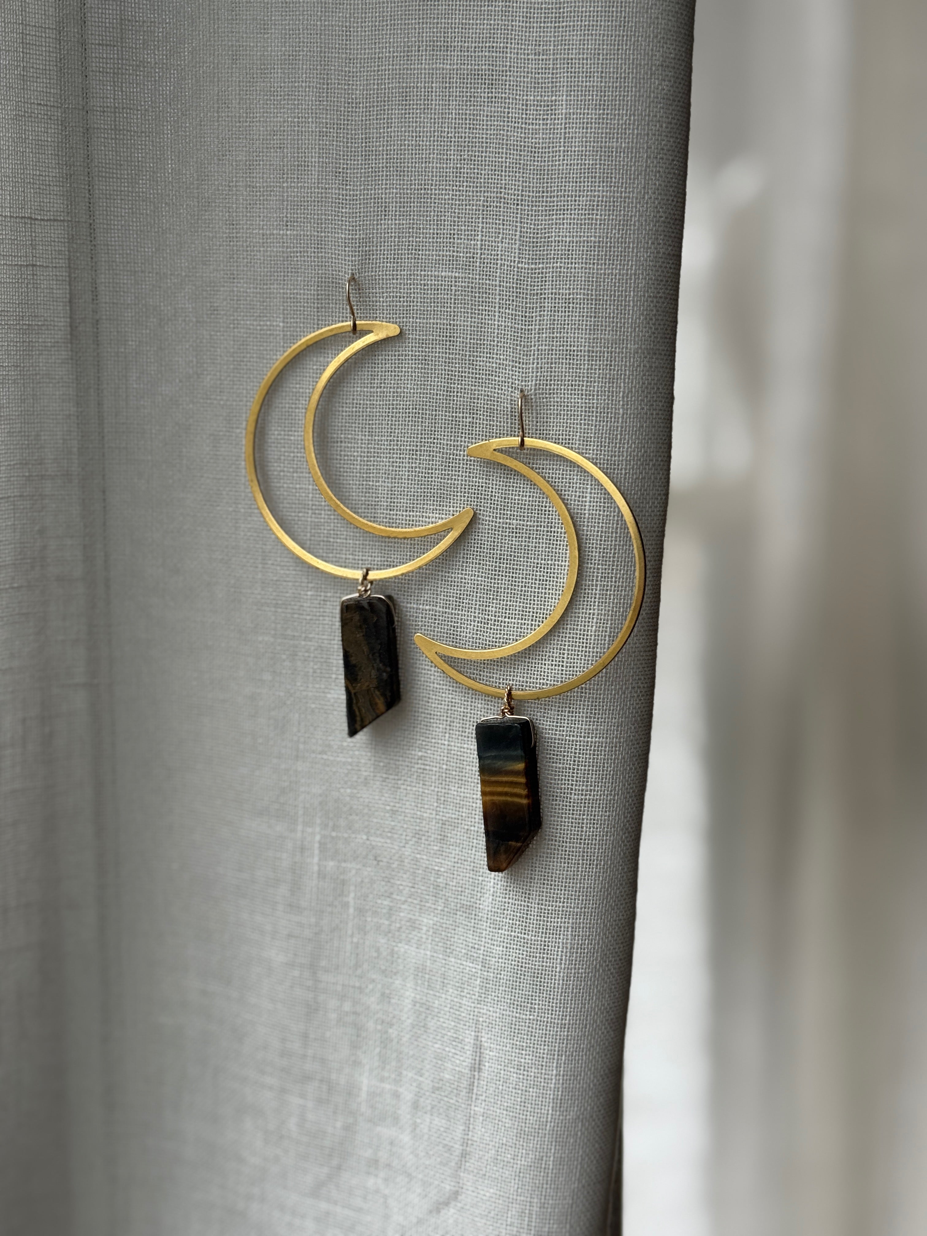 Tigers Eye Crescent Moon
