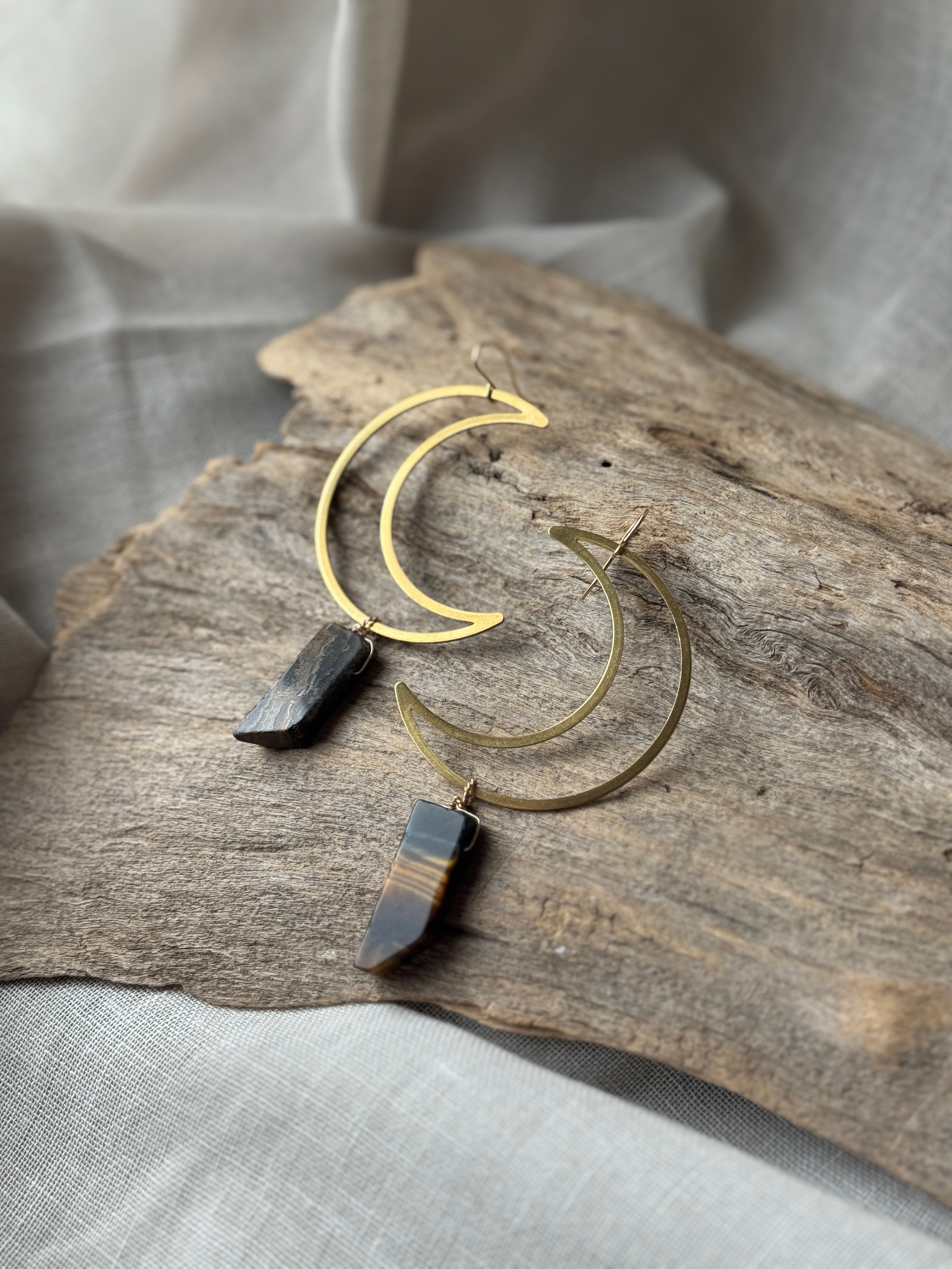 Tigers Eye Crescent Moon